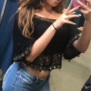 off the shoulder forever 21 crop top small boho